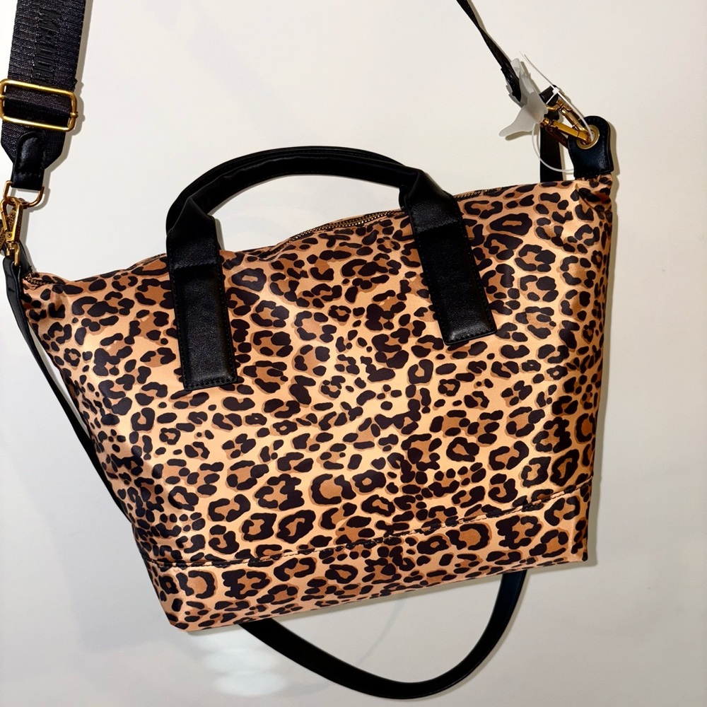 NWT Steve Madden Leopard Bspence crossbody bag with bag charm and multiple strap - Picture 5 of 6